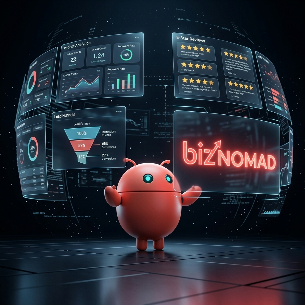 OpenClaw mascot at command hub conducting patient analytics and data streams